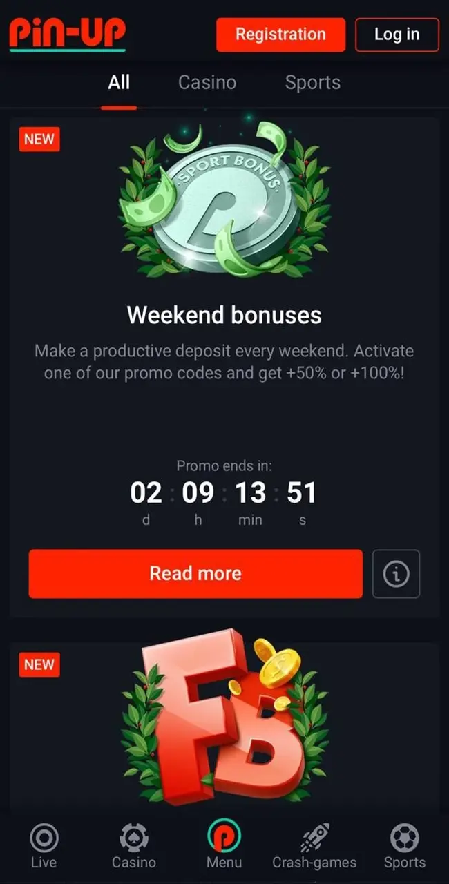 Promotions from Pin Up Casino.